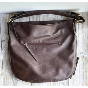 Wrangler Hobo Crossbody Shoulder Bag Brown Leather Many Pockets & Gold Hardware